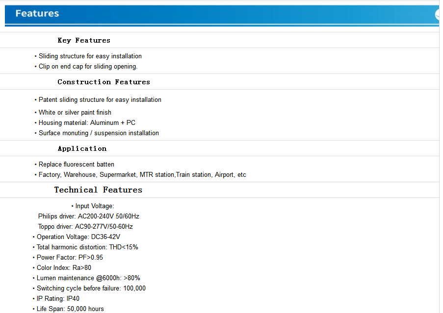 led 150cm single batten CRI>80 SMD3825